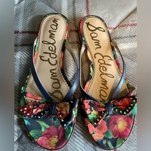 Beautiful feminine yet edgy floral sandals